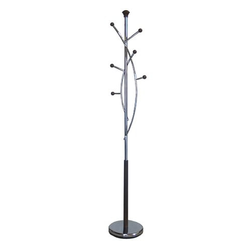 Silver Tree Coat Rack In Chrome & Walnut Finish - Walmart.com