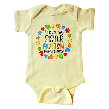 

Inktastic I Love my Sister Autism Awareness Gift Baby Boy or Baby Girl Bodysuit