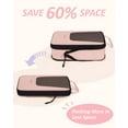 thumbnail image 5 of BAGSMART Set of 6 Compression Packing Cubes for Travel, Packing Organizers for Suitcases, Luggage Storage Bags Sets with Shoe & Laundry Bag, Expandable Foldable Lightweight, Baby Pink, 5 of 7