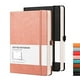 thumbnail image 1 of Cuaderno puntos RETTACY Grid Journal 2 Pack - Cuaderno cubierta dura, cuadrícula puntos, 320 páginas, papel 120gsm, cuero sintético, bolsillo interior, 5.75'' × 8.38'' (Negro Rosa), 1 of 3