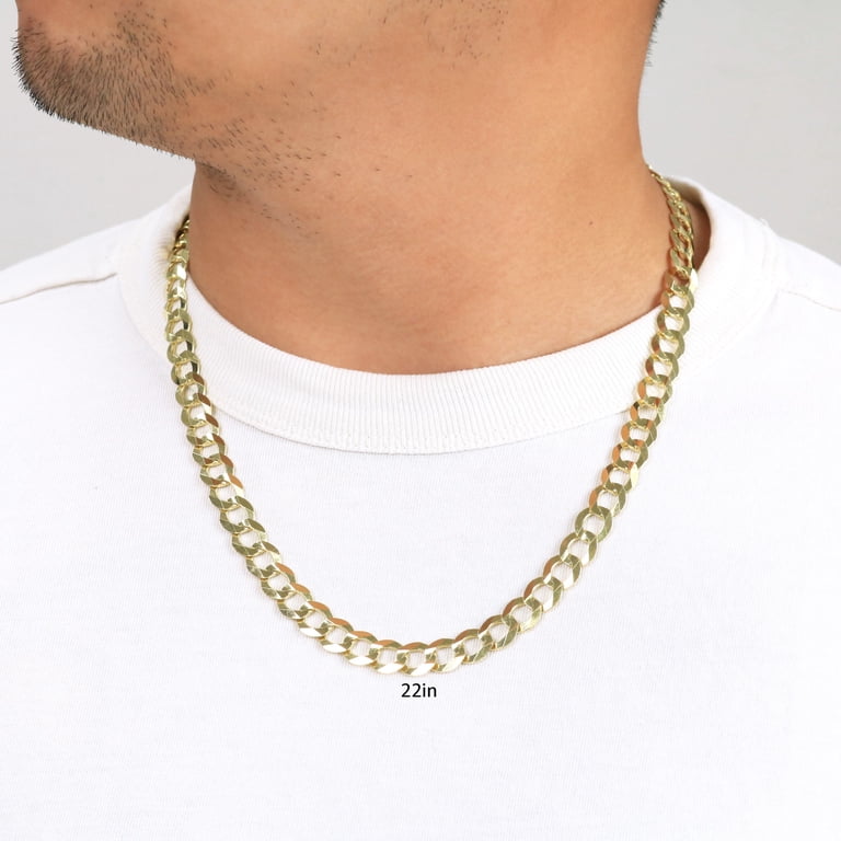 14k Solid Yellow Gold Cuban Curb Link Necklace – 24 Inch, 3.6mm, No Stone