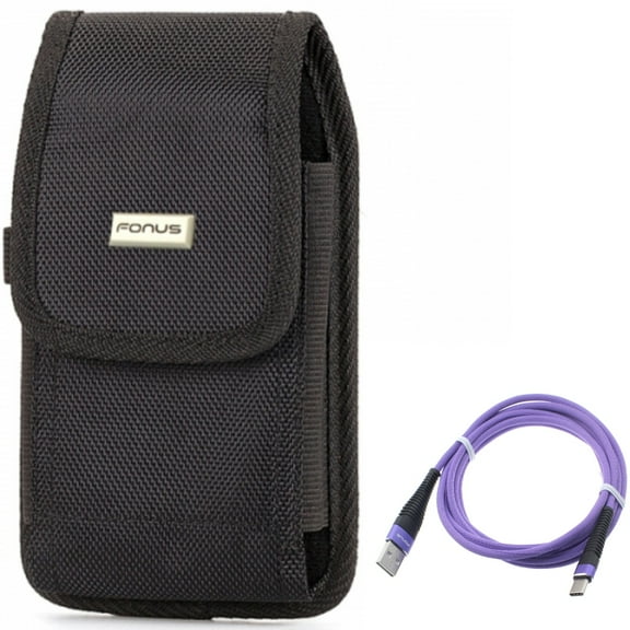 Case Belt Clip w 6ft USB Cable for Samsung Galaxy S20 Ultra - Swivel Holster Rugged, Purple Type-C Charger Cord fits Samsung Galaxy S20 Ultra