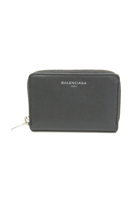 Pre-Owned Balenciaga 452503 Women's Leather Coin Purse/coin Case Dark Gray (Good)