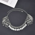 thumbnail image 3 of Boho Head Chain Jewelry Silver Retro Flower Headpiece Coin Vintage Belly Dance Prom Costume Hair Chains Accessories for Women and Girls, 3 of 10
