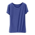 thumbnail image 2 of Yourumao Pyjamas Doux pour Femmes Chemises Confortables à Col Rond Amples Blouses Légères à Manches Courtes Basiques T-Shirts Unis Été Haut Classique, 2 of 3