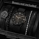 thumbnail image 1 of 4/5 Uds. Relojes de moda para Hombre, correa de cuero de nailon informal, conjunto de pulseras de Reloj de cuarzo para Hombre, Reloj para Hombre (sin caja), 1 of 5