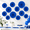 Royal Blue, variant on 20 Black Hanging Paper Round Fans For Weddings Birthdays Easter Showers Classroom Events
