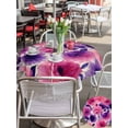 thumbnail image 5 of Outdoor Tablecloth with Umbrella Hole for Patio/Picnic/Party/Camping, Watercolor Floral Waterproof Table Cloth Round Cover Washable, Spring Flowers Botanical Retro Beige (Dia 54"), 5 of 8