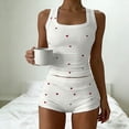 thumbnail image 2 of Erwazi Women's 2 Piece Cami Loungewear Soft Tank Top Pajama Shorts Heart Print Pjs Set, 2 of 9