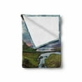 thumbnail image 2 of Landscape Soft Flannel Fleece Blanket, Waterfall Landscape at Iceland Sunset Mountain Volcanic Area Natural Beauty Theme, Cozy Plush for Indoor and Outdoor Use, 60" x 80", Multicolor, by Ambesonne, 2 of 6