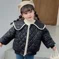 thumbnail image 4 of Esaierr Kids Baby Girls Autumn Winter Jacket,Toddler Lapel Button Doll Collar Short Cotton Outwear Fleece Cotton Coats for 3-11Y, 4 of 8