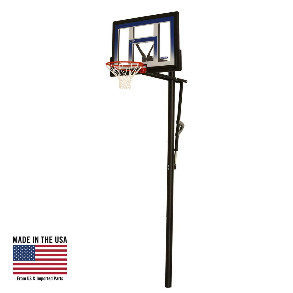 Lifetime 48" Polycarbonate Adjustable InGround Basketball Hoop, 90020