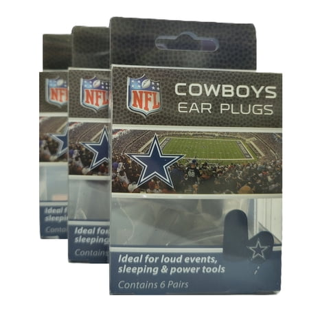 DALLAS COWBOYS OFFICIALLY LICENSED 18 PAIRS OF EARPLUGS