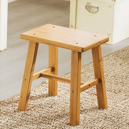 Worgeous Stool Bamboo Light Brown Home Furniture 1Pack 11.8X11X9In