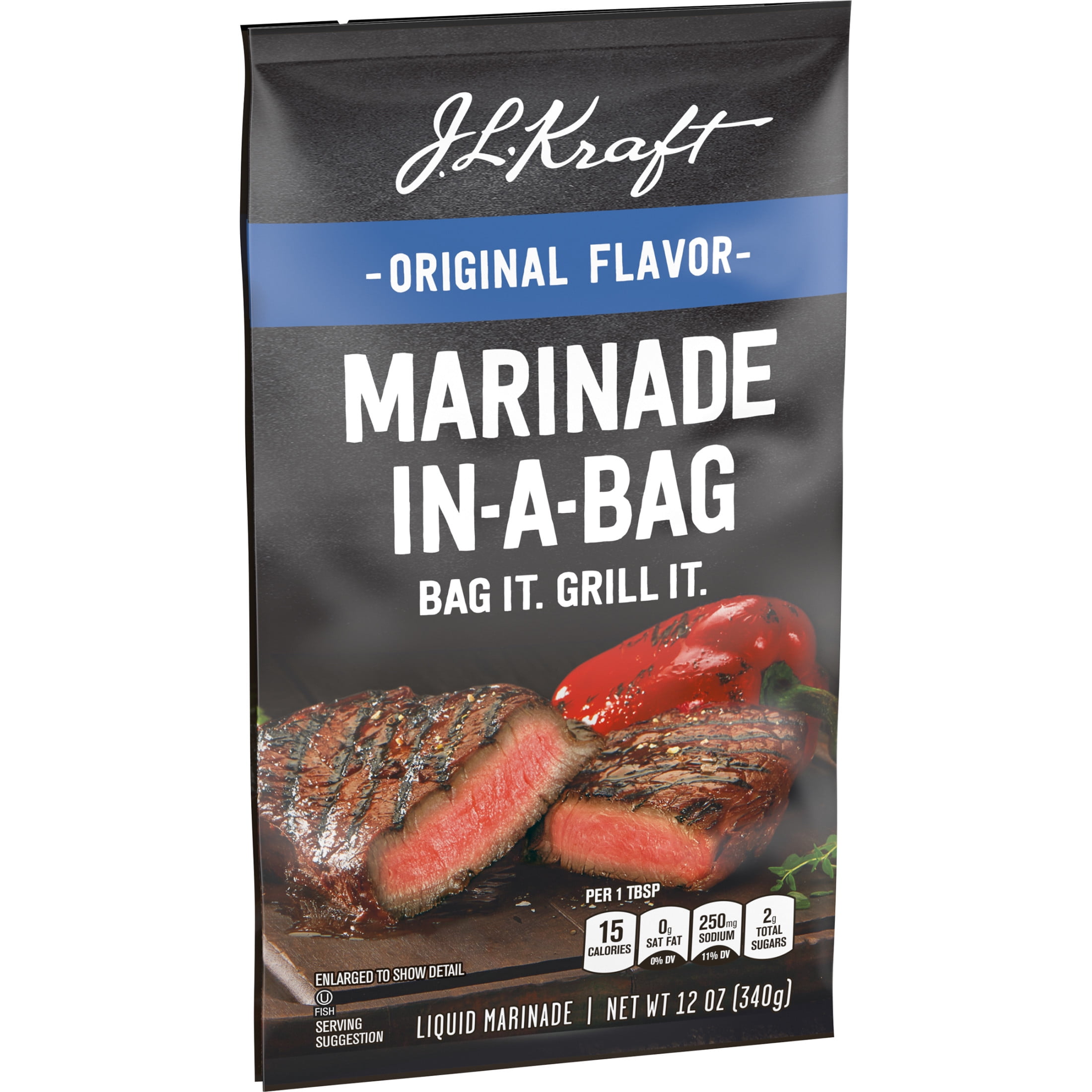 (3 pack) J.L. Kraft Marinade-In-A-Bag Original Flavor Liquid Marinade, 12 oz Bag