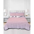 thumbnail image 2 of Quilts Twin-XL Size Bedding Set, Pink Purple Ombre Lightweight Quilted Comforter, Modern Abstract Striped Polka Dots Soft Reversible Bedspread Coverlet with Pillow Covers for All Season, 68" x 98", 2 of 7