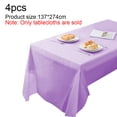 thumbnail image 2 of 4Pack Plastic Tablecloths 54" x 108" Party TableCloths Disposable for Party Birthdays Weddings Christmas Buffet Table, 2 of 5
