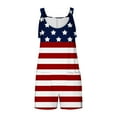thumbnail image 4 of Lovskoo 2024 Short Jumpsuits for Women Independence Day American Flag Loose Sleeveless Casual Romper Overalls Jumpsuit with Pockets Multicolor 2XL, 4 of 6