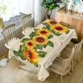 thumbnail image 5 of 60x84inches Vintage Sunflower Tablecloth Rustic Yellow Flower Green Leaves Printed Table Cloths Spill Proof Washable Fabric Table Cover for Farmhouse Kitchen Dining Room Picnic Party Decor, 5 of 7
