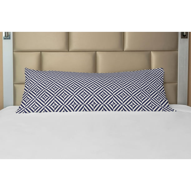 Navy Blue Body Pillow Case Cover with Zipper, Symmetrical and
