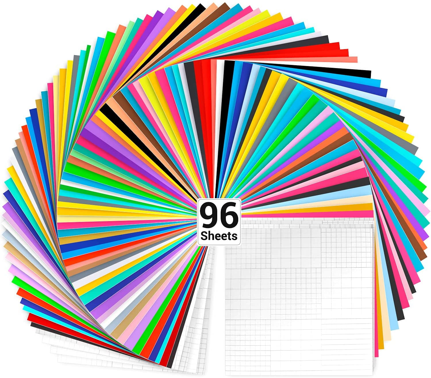 Permanent Adhesive Transfer Vinyl HTV Sheets Assorted Colors 70 Sheets