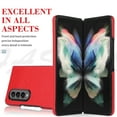 thumbnail image 5 of Dteck Cover Samsung Galaxy Z Fold 3, Luxury Protective Ultra-Thin Leather Lichee Pattern Shockproof Glossy Design Back Phone Cover For Samsung Galaxy Z Fold 3, Red, 5 of 6
