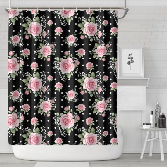 Pioneer Flower Floral Print Pattern Shower Curtain 84”x72", Bathroom Decorative Shower Curtain Set with 12 Hooks, Waterproof Washable