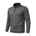 thumbnail image 6 of Busydd Quarter Zip Pullover Men with Quilted Texture Fashion Stand Collar Solid Color Long Sleeve Men's Sweatshirts L, 6 of 9