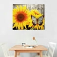 thumbnail image 2 of JEUXUS Rustic Sunflower Wall Art Butterfly Pictures Sunflower Kitchen Decor Inspirational Quotes Saying Canvas Poster Farmhouse Sunflower Painting Artwork for Living Room Home Decoration, 2 of 4