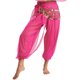 thumbnail image 3 of Pantalones bombachos con capa de lentejuelas para mujer, pantalones bombachos y bufanda con cordones en la cadera, traje de danza del vientre, pantalones con cintura elástica, disfraz de Halloween, 3 of 5