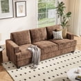 thumbnail image 5 of BLAZANT 89" Extra Deep Seats Oversize, Chenille Fabric 3 Seater Sofa for Living Room, Modern Couch and Sofa, Comfy Armrests and Seats and Backrests, Easy Installation, Brown, 5 of 14