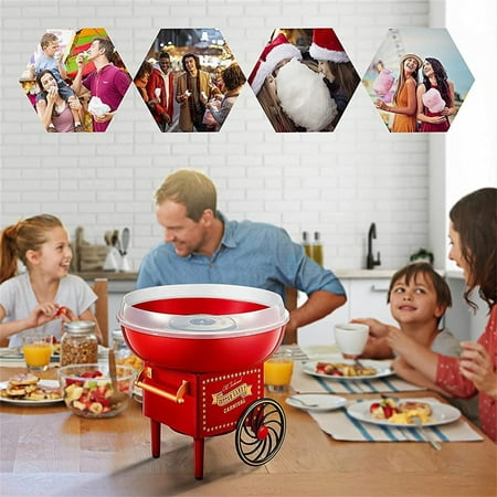 

Mittory European Gauge Cotton Candy Machine Candy Maker Machine With Red Vintage Design Great For Kids Birthday Parties DIY Homemade Use Include Scoop