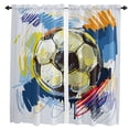 thumbnail image 2 of Football Watercolor Brush Sport Soccer Curtains in the Kids Bedroom Living Room Hall Window Treatments Kitchen Decoration Drapes, 2 of 6