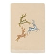 thumbnail image 2 of Authentic Hotel and Spa  Christmas Leaping Deer Hand Towel Sand, 2 of 5