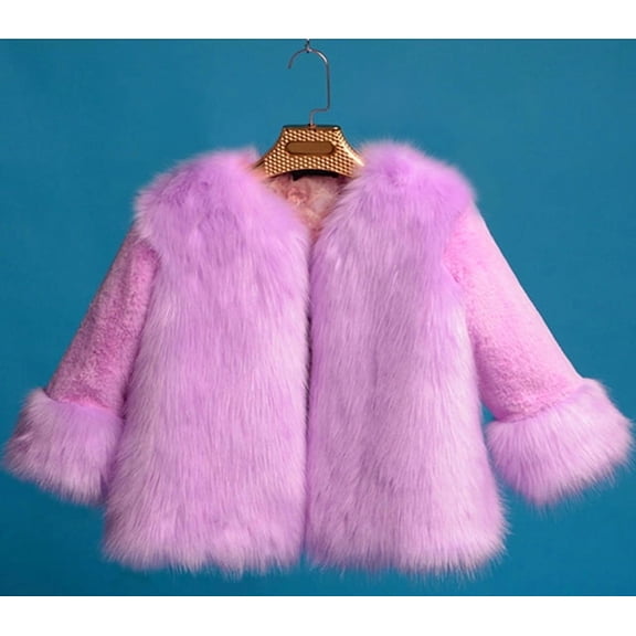 Kids Girls Winter Fur Coat 2019 Elegant Warm Teenage Girl Faux Fur Jackets Outerwear Thick Baby Girl Parkas Children Clothing