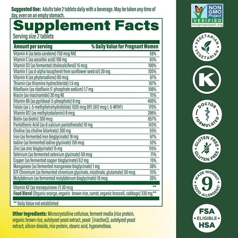 MegaFood Baby & Me 2 Prenatal Multivitamin, 30 Servings photo 3