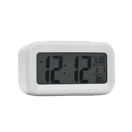 Digital alarm clock, battery powered, snooze mode for heavy sleepers in bedrooms, children and travelers