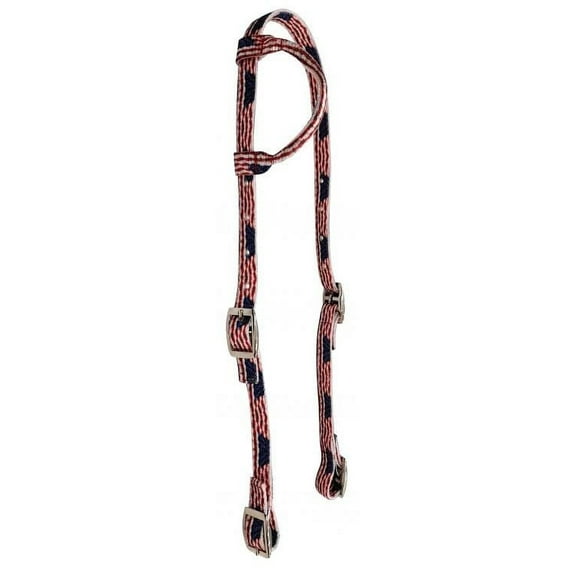 Showman American Flag Nylon Single Ear Headstall