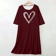 thumbnail image 3 of SCSAlgin Women's Heart Print Nightgown Soft Sleep Shirt 3/4 Sleeve Pajama Dress Scoopneck Sleep Tee Nightshirt Sleepwear, 3 of 6