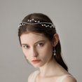 thumbnail image 5 of Tocado nupcial con pedrería, accesorios para el cabello de cristal rosa para mujeres y niñas, tiara de boda de oro rosa, 5 of 5