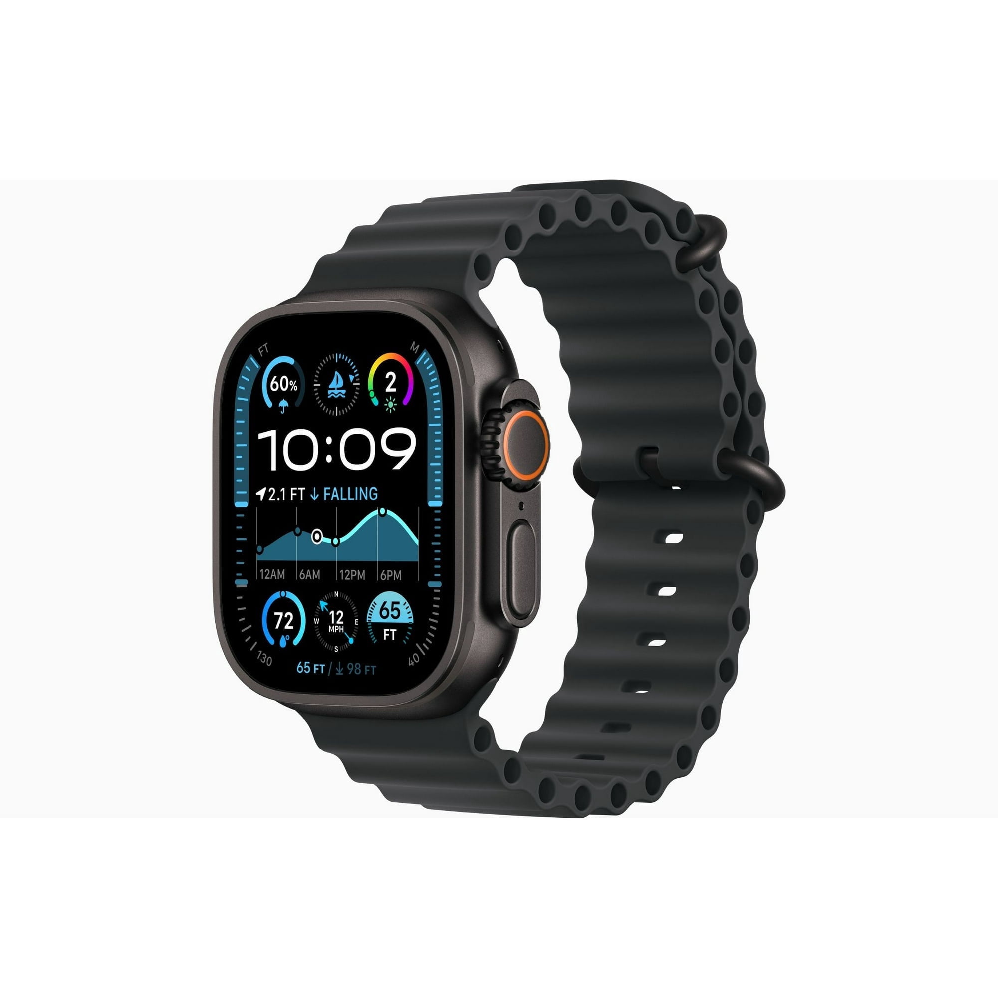 Restored Apple Watch Ultra 2 GPS + Cellular 49mm Black Titanium Case with Black Ocean Band (Refurbished)