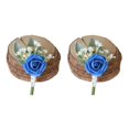 thumbnail image 3 of Jumpingount Boutonniere de novio estable y seguro con accesorios, flores, de boda, ramillete, fiesta, azul Klein azul klein 2piezas, 3 of 6
