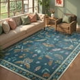 thumbnail image 3 of Lahome Insect Washable Rug 6'x9', Non Slip Ultra Thin Area Rug for Living Room Dining Room, Soft Carpet for Bedroom, Office, Nursery,Dark Green, 3 of 9