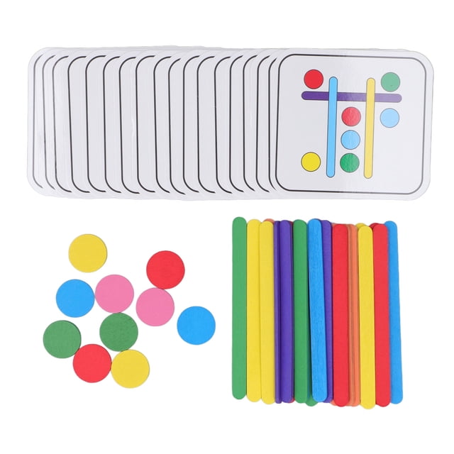 Rompecabezas de palo colorido para niños, juguete sensorial de Color, desarrollo cognitivo a juego, educación temprana