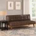thumbnail image 7 of Sena Futon Convertible Sofa Bed Sleeper Couch, Dark Brown Faux Leather, 7 of 7