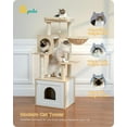 thumbnail image 6 of PETEPELA 56.7" Cat Tree with Litter Box Enclosure Large, Wood Cat Tower for Indoor Cats with Storage Cabinet and Cozy Cat Condo, Sisal Covered Scratching Post and Repalcable Dangling Balls, Beige, 6 of 14