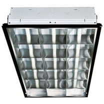 Dabmar Lighting DC4050-INC 120V-277V 2-Pin No Lamp Steel Lay-In 3 Lamp Ceiling Light Fixture, White