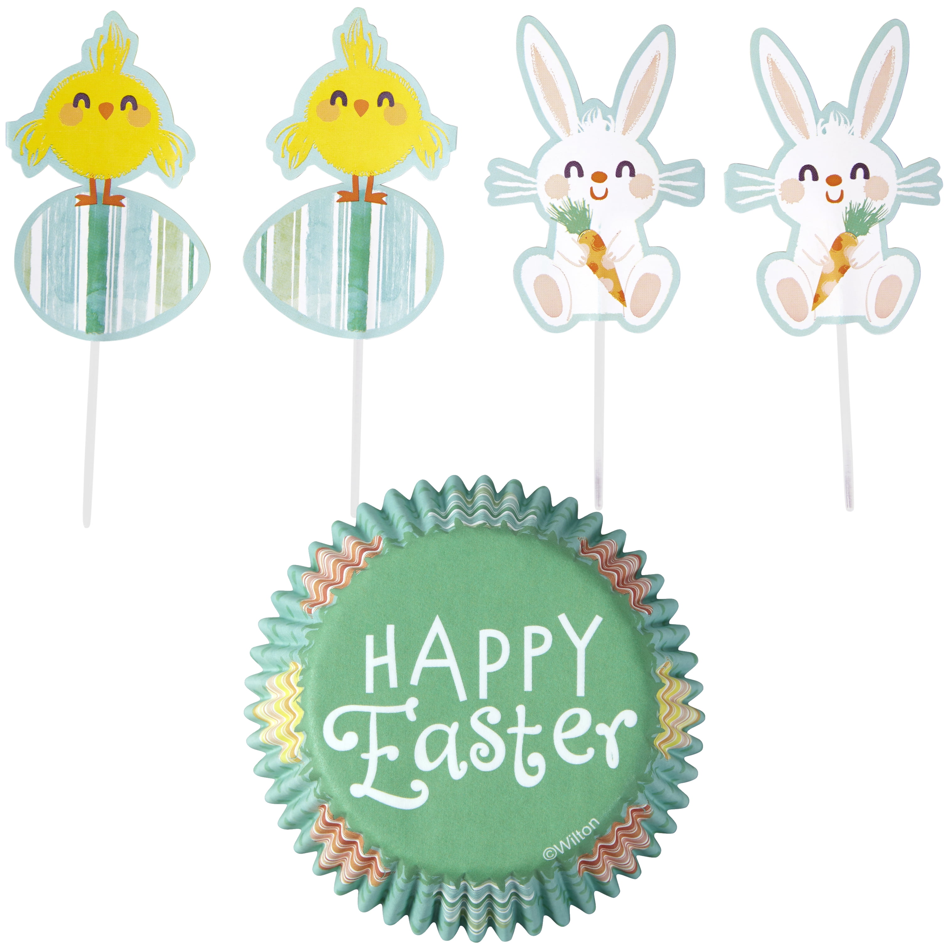 Wilton Easter Bunny and Chick Cupcake Kit, 24Count