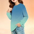 thumbnail image 2 of Girls' shirt Long Sleeve Crewneck Gradient Tops Casual Soft Baggy Pullover Sweatshirt for Kids, 2 of 6
