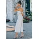 thumbnail image 2 of ABPHQTO Mono de mujer de pierna ancha sin tirantes con volantes beige, 2 of 5